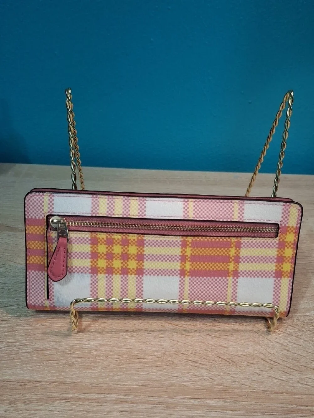 Coach Taffy Multi Plaid Slim Wallet Nwt